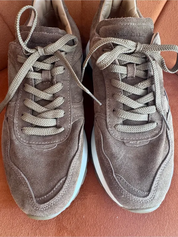 Massimo Dutti Brown Suede Lace up Sneakers Chunky - Image 3