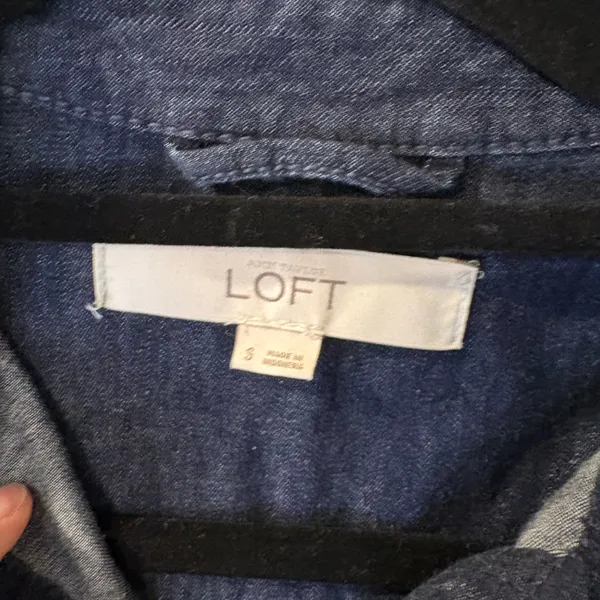 LOFT Indigo Denim Shirt Dress - Image 2