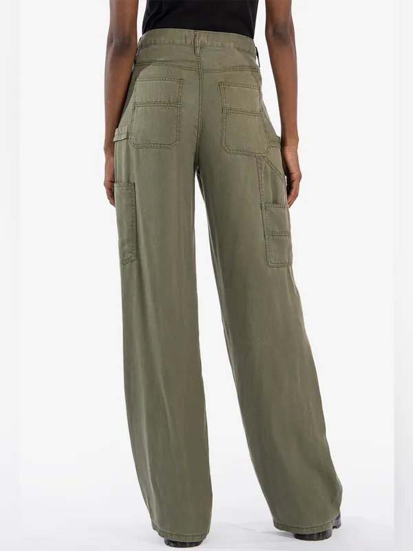 Kut From The Kloth Sienna High RIise Wide Leg‎ - Olive Green 2 - Image 3