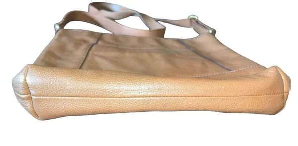 Fossil Brown Leather Shoulder Bag Adjustable Strap - Image 5