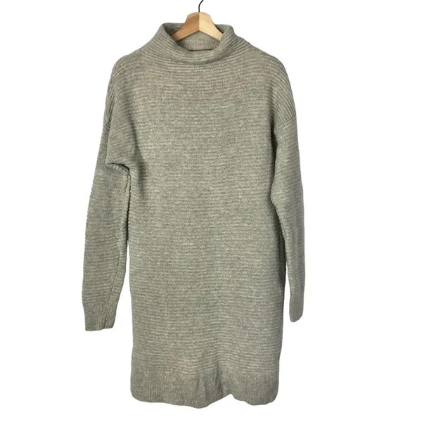 Madewell Skyscraper‎ Merino Wool Mock Neck Long Sleeve Sweater Dress L - Image 2