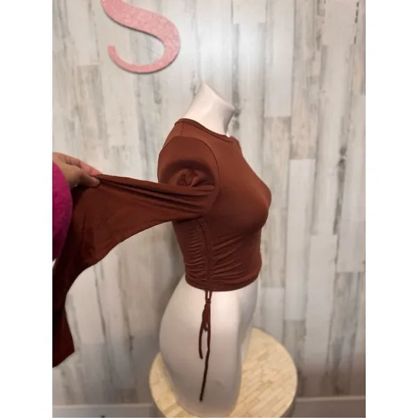 Brown long sleeve top - Image 3