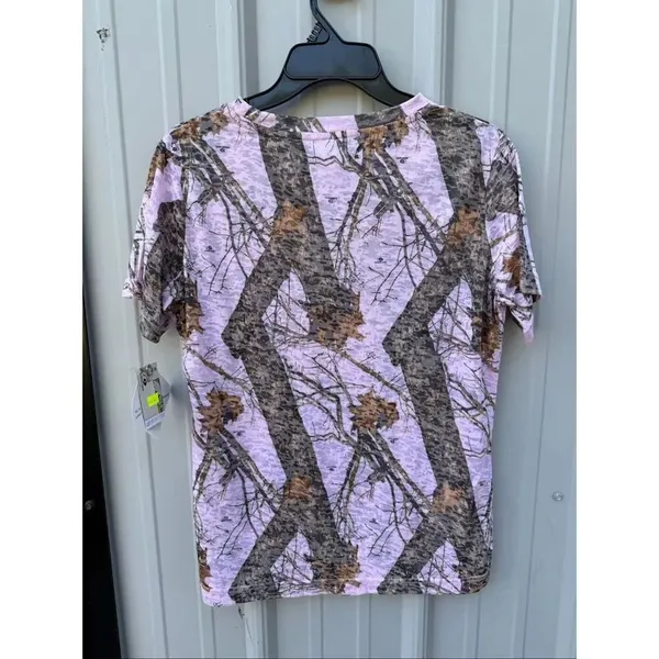 Mossy Oak Pink Burnout Short Sleeve T Shirt Size Medium NWT - Image 2