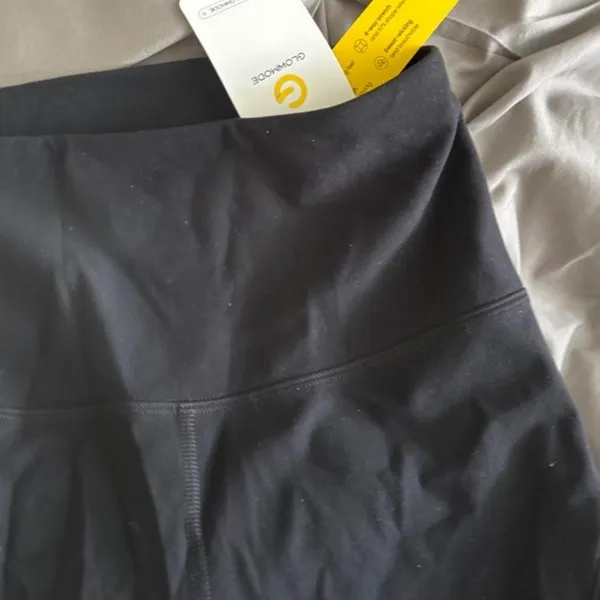 GLOWMODE Black High Waisted Full Length Workout Leggings - Image 5
