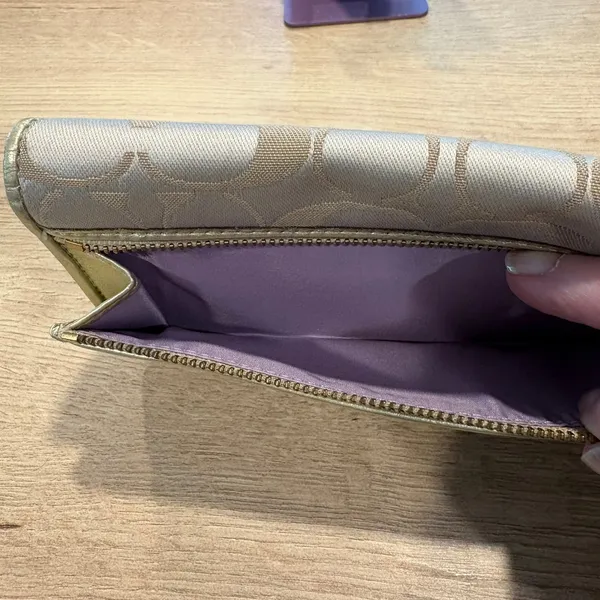 Coach Poppy Signature Graffiti Slim Envelope Wallet Khaki Gold‎ Wristlet 46438 - Image 10
