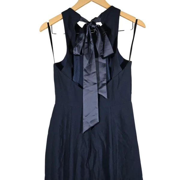 Dessy Collection Midnight Blue Bow Back Mermaid Evening Gown Dress 4 Style 3084S - Image 7