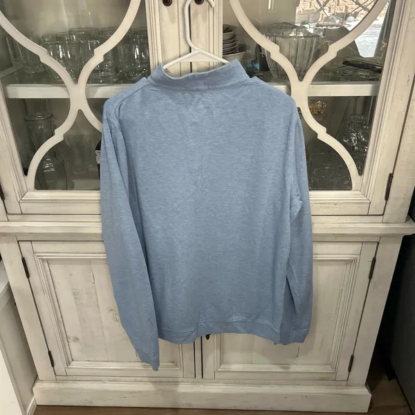 Peter Millar Crown Comfort Quarter Zip Pullover Blue Jonive Logo Men’s Medium - Image 4