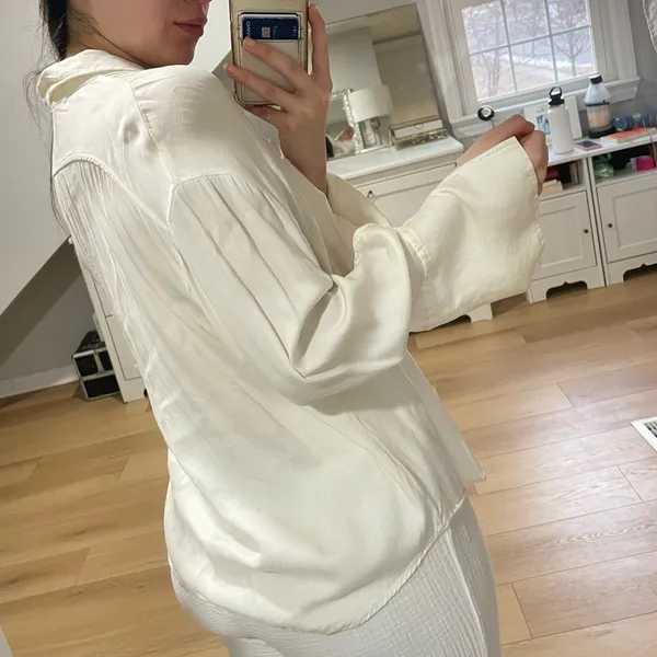Zara silky white button down - Image 4