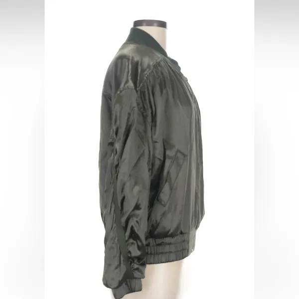 FP Movement by Free People Dark Gray Viscose Bomber Jacket with Sleeve detail - Image 3