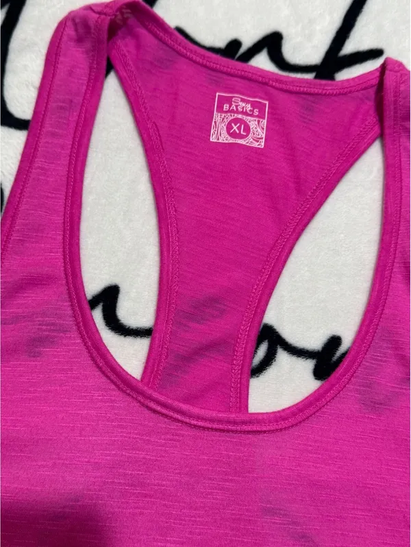 Hot pink racerback athletic tank top Size XL - Image 3
