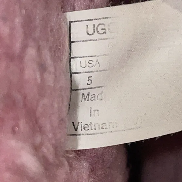 UGG Classic Short Pink Leopard Metallic Boots Womens 5 Sheepskin Lined - Image 2