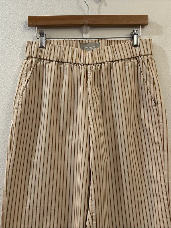 Everlane The Easy Pant in Canvas Gold Stripe Size 8 - Image 3