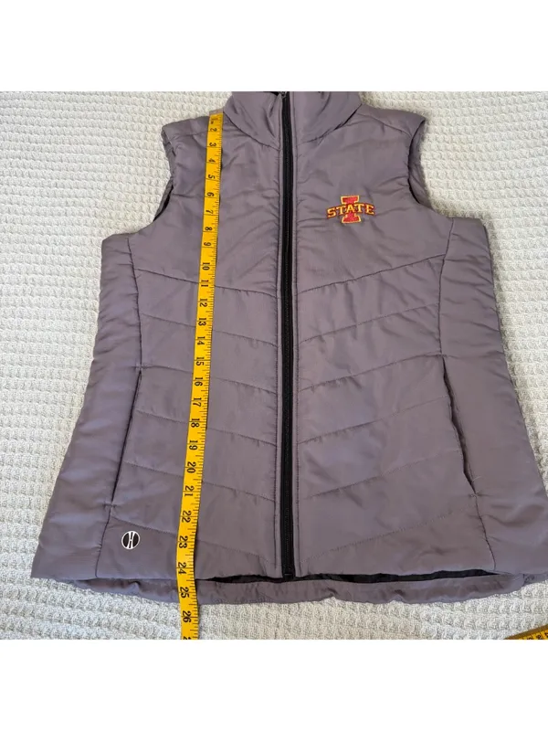 Holloway Quilted Iowa State Cyclones Vest Women Medium Gray Embroidered Ames ISU - Image 8