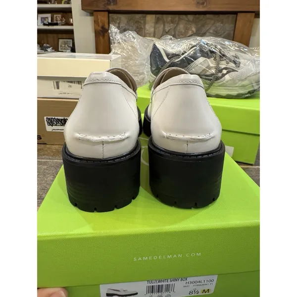 Sam Edelman Womens Tully White Shiny Box Size 8.5‎ Lug Sole Equestrian - Image 7