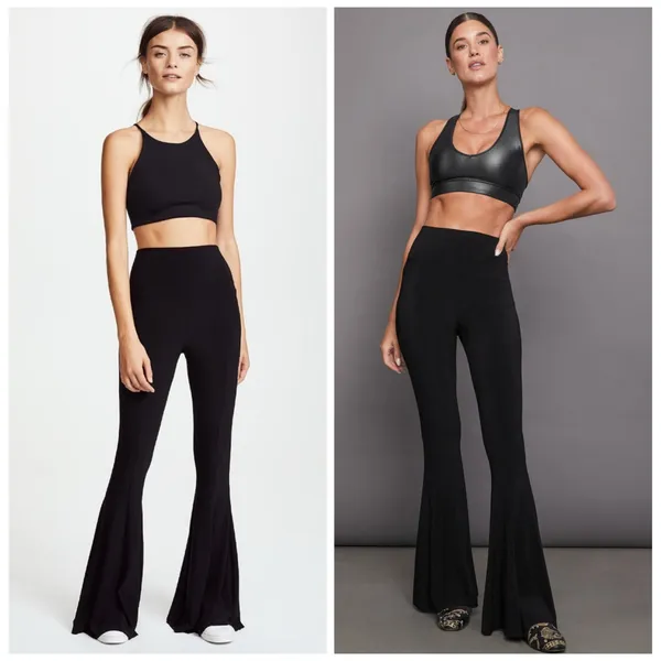 Norma Kamali Fishtail Pant Black M Flare Bellbottoms Stretch Free People - Image 2