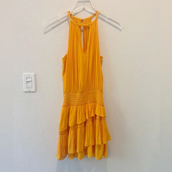 RAMY BROOK Alexandra‎ Dress in Lemon Zest Ruffle Tiered Mini - Image 2