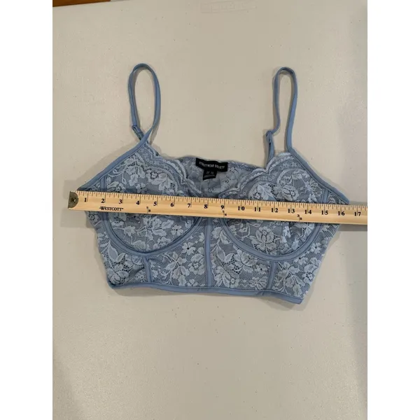 NEW Streetwear Society Bra Crop Top XL Blue Lace Festival Travel Coquette Twee - Image 3