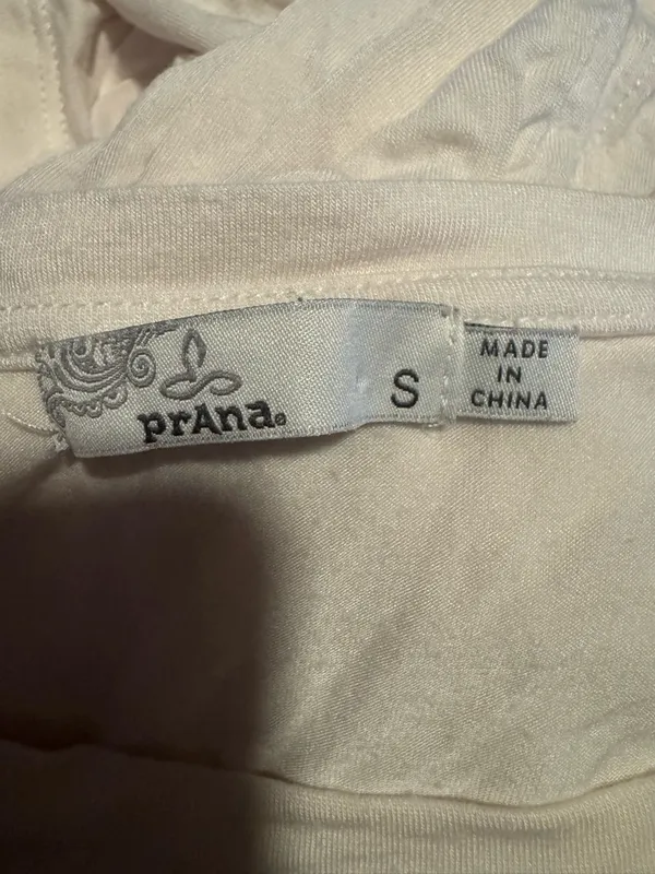 prAna Short Sleeve Tee Cream White Relaxed Fit Casual Basic Top - Image 5