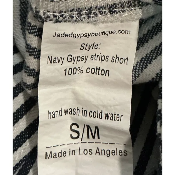 Jaded Gypsy Olivia Navy Striped Harem Drop Crotch Shorts NWT Womens S / M - Image 5