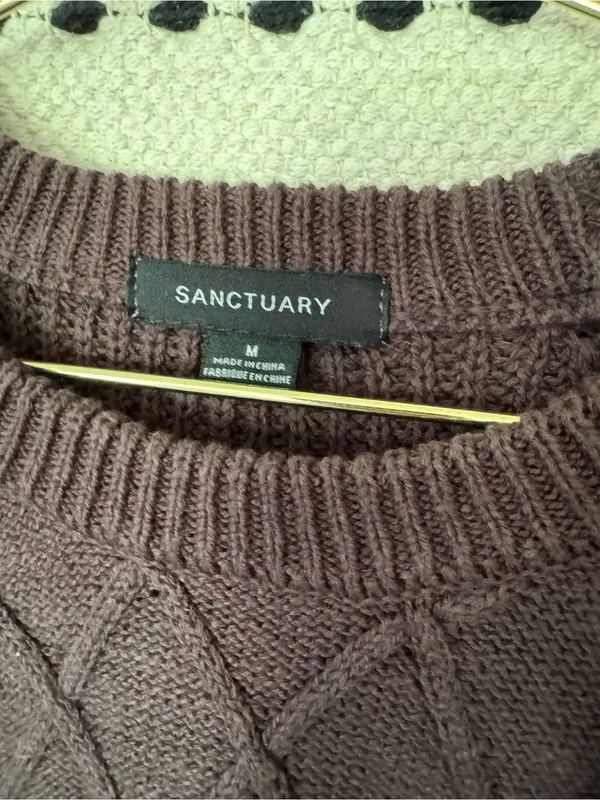 Sanctuary Women's Cable Knit Sweater — chocolate brown - Image 2