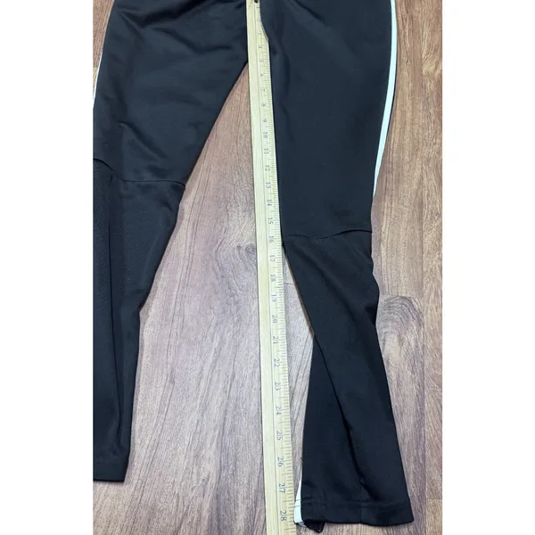 Adidas Tapered Joggers Black Trio Sweatpants Ankle Zip Climacool Track Pants XS - Image 5