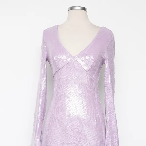 Avec‎ Les Filles - Purple Sequined Bodycon Midi Dress - Image 6