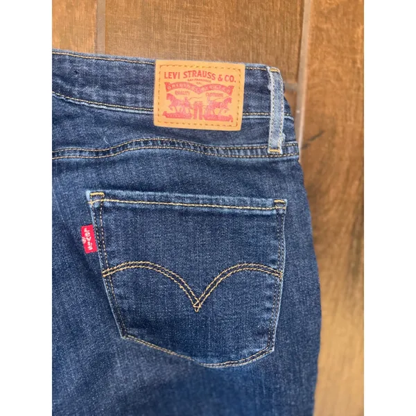 Levis‎ 721 High Rise Skinny Jeans 28 Blue Distressed Denim Pants - Image 5