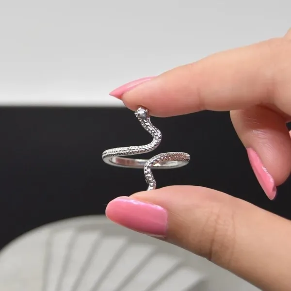 Minimalist Snake Wrap Ring Silver - Image 2