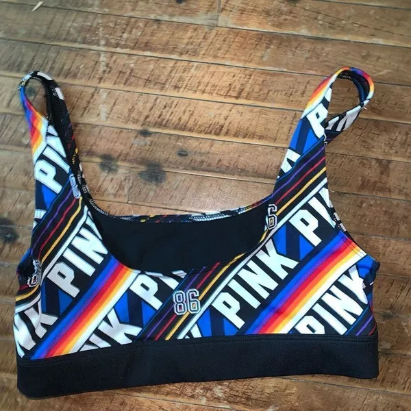 Victoria’s Secret Pink Ultimate rainbow M wireless workout sporty bra - Image 2