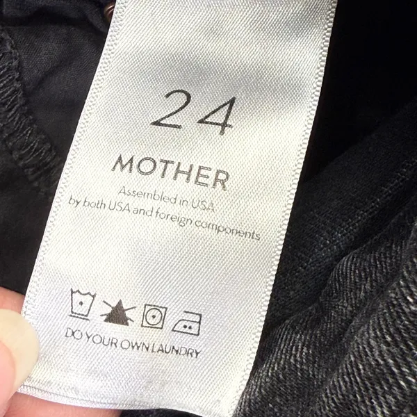 MOTHER High Waisted Looker Ankle Fray Night Hawk Skinny Jeans Gray‎ 23 READ - Image 4