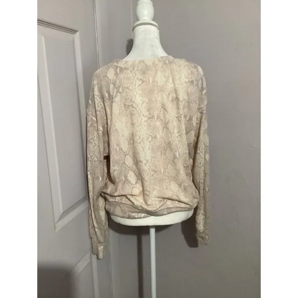 Final sale! Michael Stars Reptile Print Pullover Long Sleeve Top M - Image 3