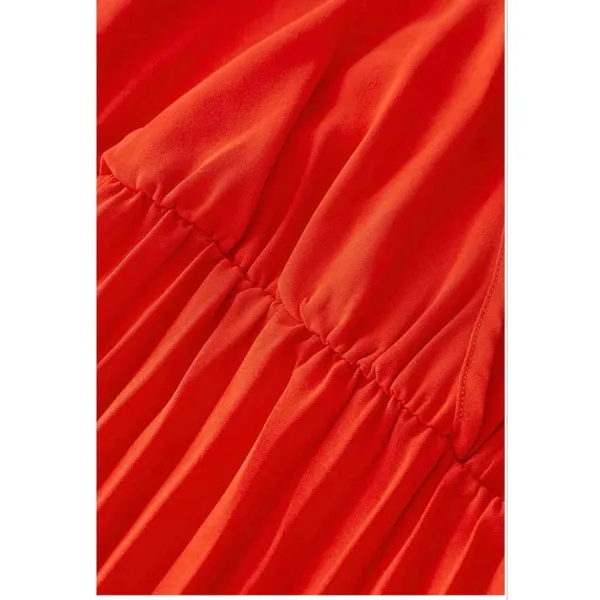 NEW Sleeveless Wrap V Neck Flowy Pleated Belted Midi Dress XL - Image 5