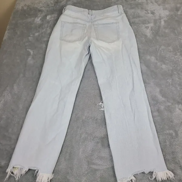 Free People Maggie Jeans Size 25* Chewed Hem Distressed Straight Relaxed Ankle‎ - Image 9