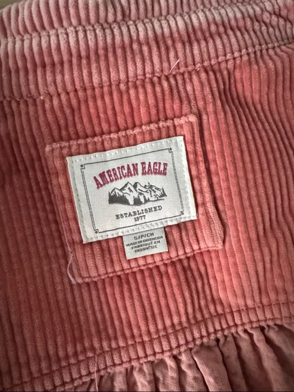 American Eagle Outfitters Pink Corduroy Button-Up Jacket EUC - Image 5