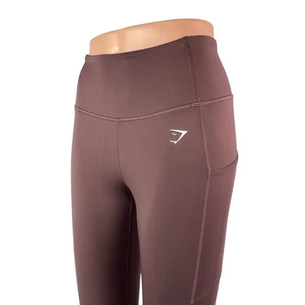Gymshark Women's Brown Mid Rise Yoga Workout Running Athletic Leggings Pants S - Image 2
