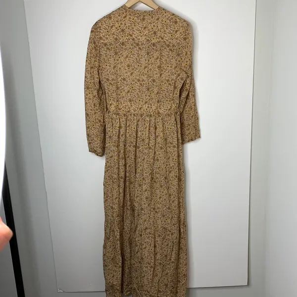 Doen Prem Maxi Jaipur Mustard Floral Print Dress Womens Small - Image 15