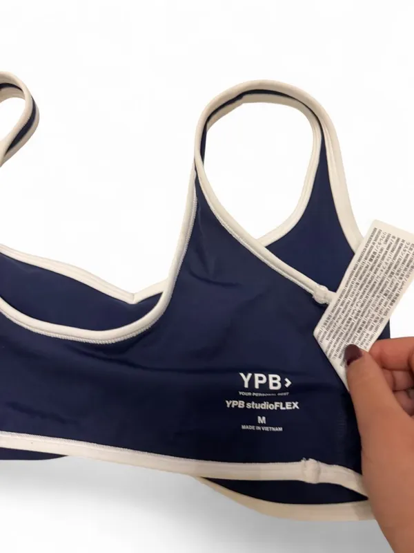 Abercrombie YPB studio flex navy contrast sports bra - Image 7