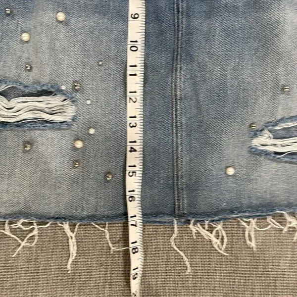 Mavi Jeans distressed Pearl Frieda denim mini skirt size large - Image 8