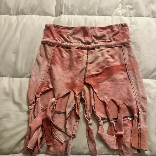 Free People Movement distressed water color slit mini skirt - Image 3