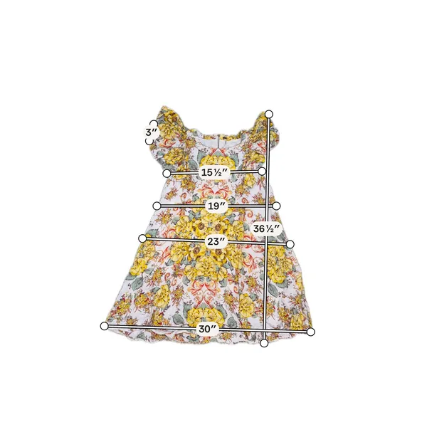 Free People Yara Floral Mini Dress Yellow Ivory Flutter Sleeve Boho - Image 5