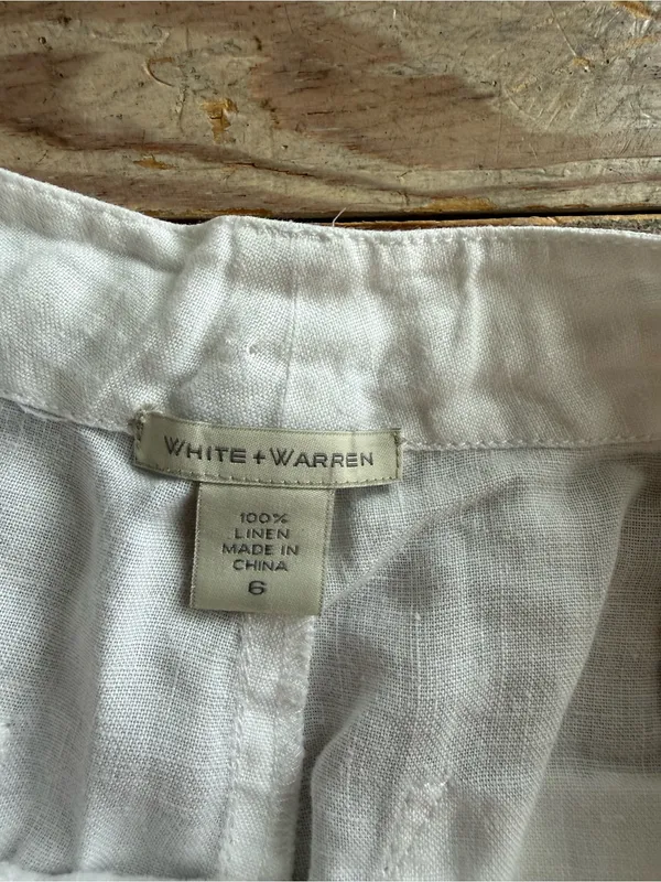 White + Warren Linen Pants 100% linen size 6 - Image 3