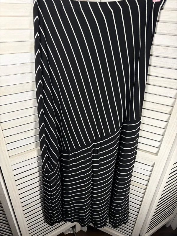 Matty M Skirt Maxi Black White Striped L - Image 4