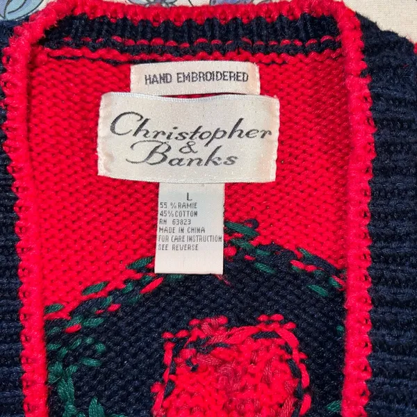 Gorgeous Vintage 1980s/90s Christopher & Banks Hand Embroidered Sweater Vest! - Image 6
