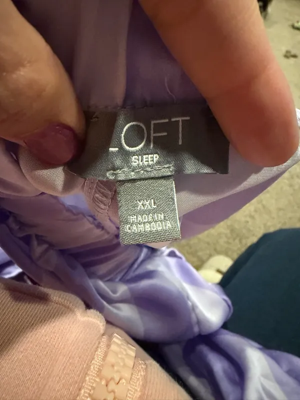 LOFT Lavender & White Striped Two-Piece Pajama Set - Image 2