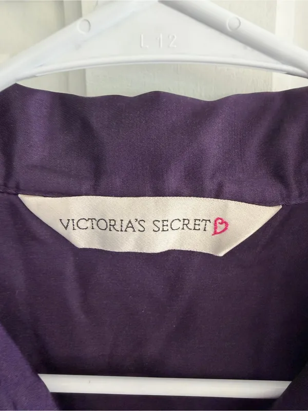Vintage Victoria’s Secret Purple Herringbone Pajama Top Size S Y2K - Image 3