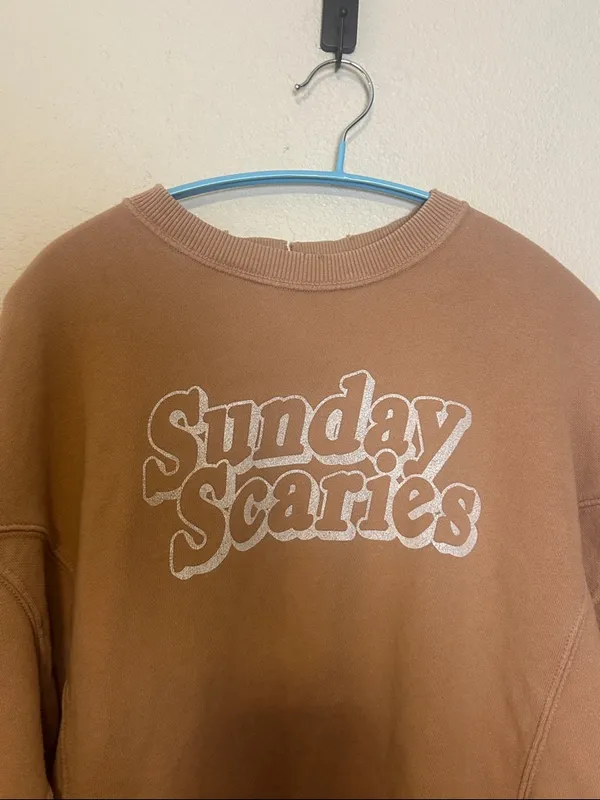 Aerie Sunday Scaries Tank‎ Brown Oversized Sweatshirt Size XS - Image 3