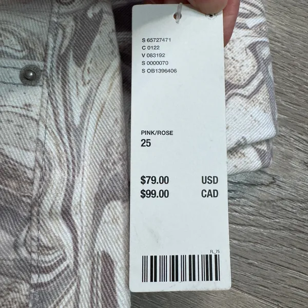 BDG Urban Outfitters High-Rise Baggy Jeans Marble Swirl Pink Rose Size 25‎ NWT - Image 6