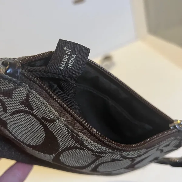 Coach‎ Wristlet Womens OS Brown Signature C Monogram Canvas Zip Pouch - Image 11