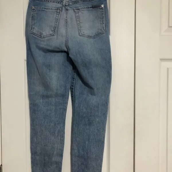 7 For All Mankind Criss Cross Denim Jeans Women's Size 24‎ Trendy - Image 6