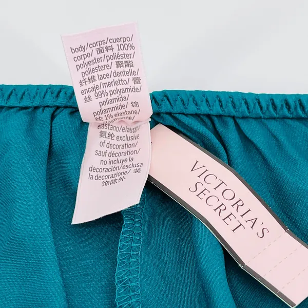 Victoria's Secret Women's Green Satin Sleep Shorts/Boxers with Lace - Size S NWT - Image 8